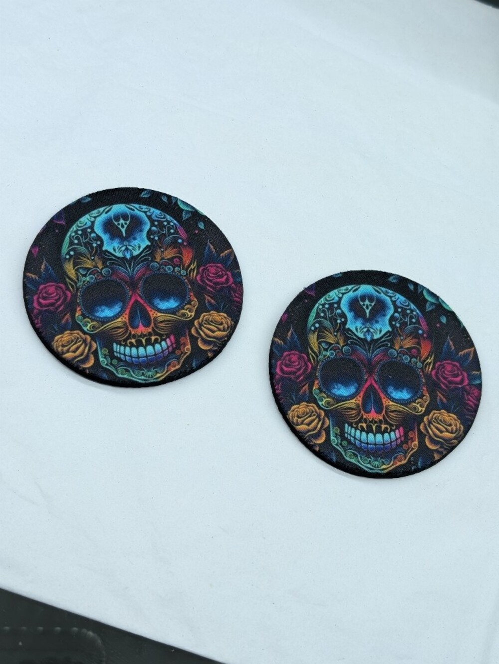 Skull Car Coasters - Set Of 2